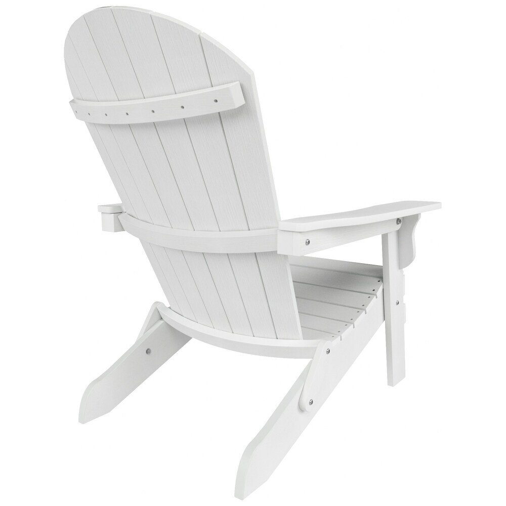 POLYTRENDS Vineyard HIPS Outdoor Folding Eco Friendly  Weather Seashell Adirondack Chair (Set of 4)