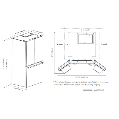 Marathon MFF180WFD 18 cuft French Door Bottom Mount Frost Free Refri