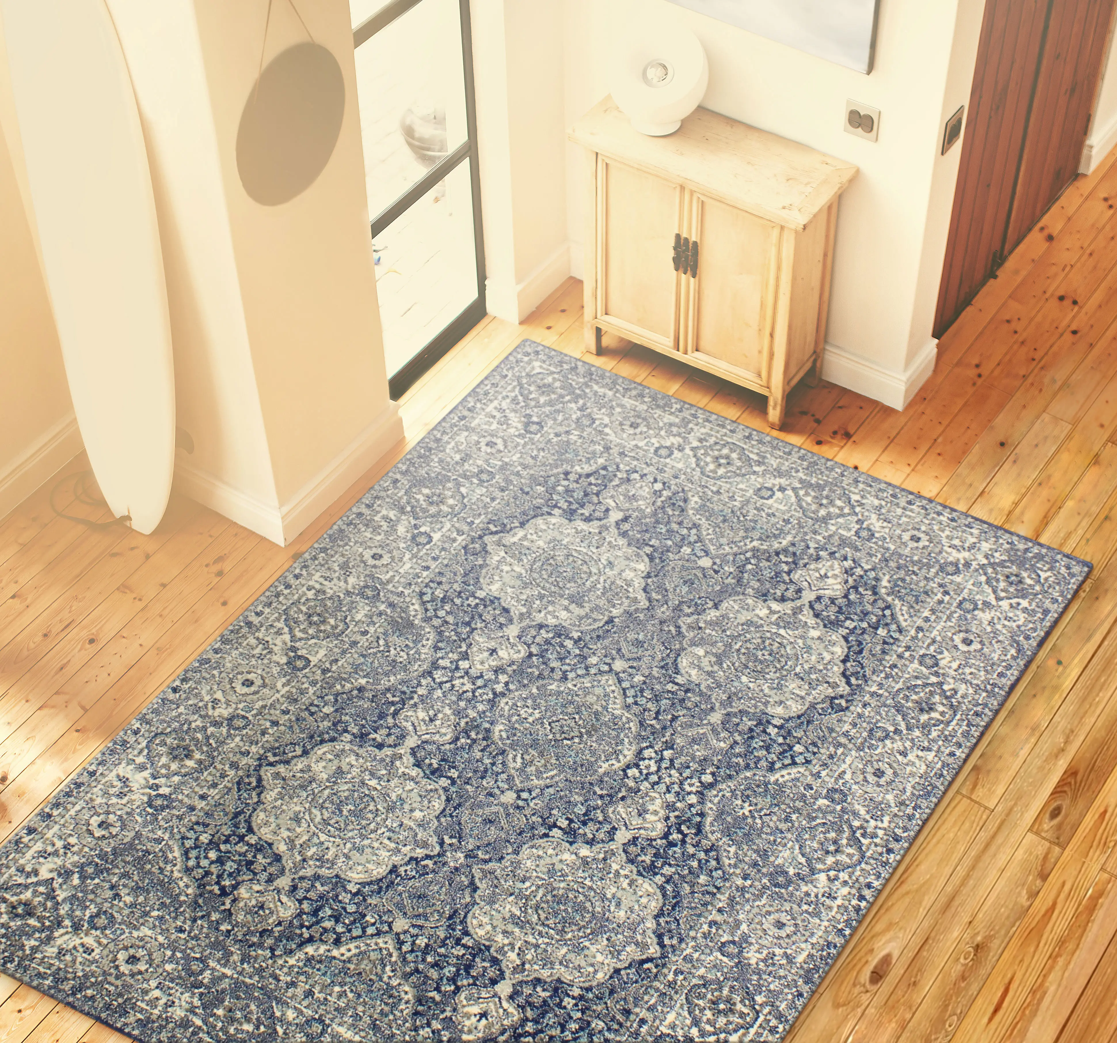 Everek 8 x 10 Dark Blue Rug