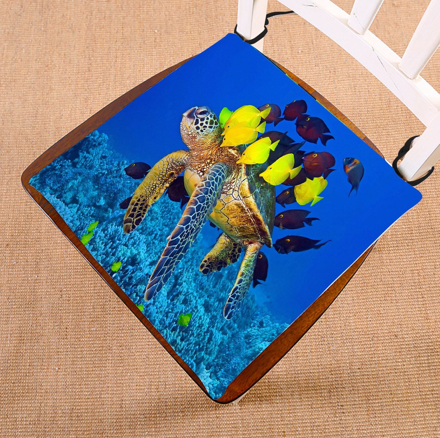 ZKGK Sea Turtle Painting Seat Pad Seat Cushion Chair Cushion Floor Cushion Two Sides 16x16 Inches