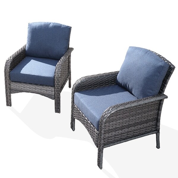 HOOOWOOO Outdoor 2piece Patio Furniture Wicker Chair Set