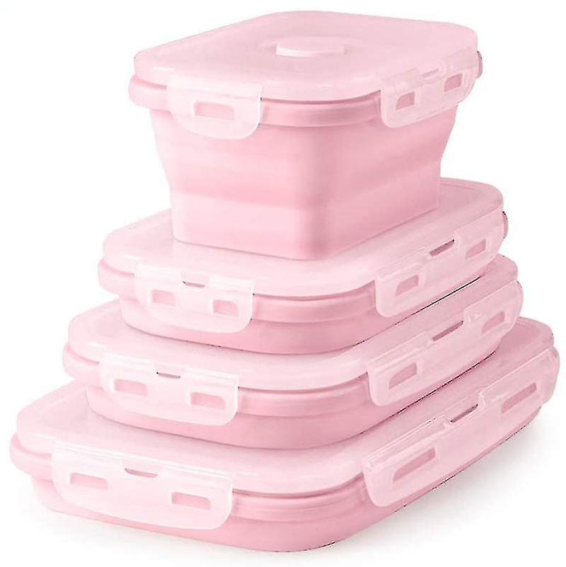 4pcs Silic Collapsible Containers Collapsible Food Stora Containers Silic Lunch Boxes Collapsible Silic Lunch Box Collapsible Silic Stor