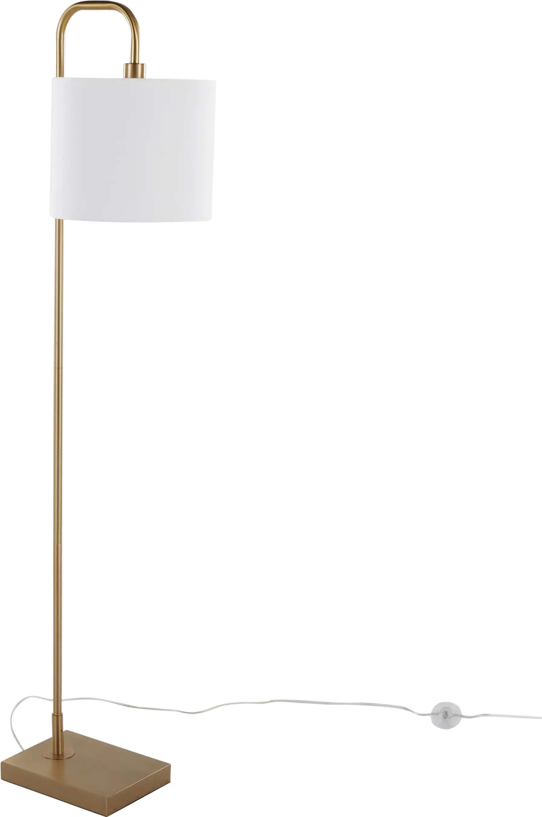 Abel Off-White and Gold Metal Arched Floor Lamp