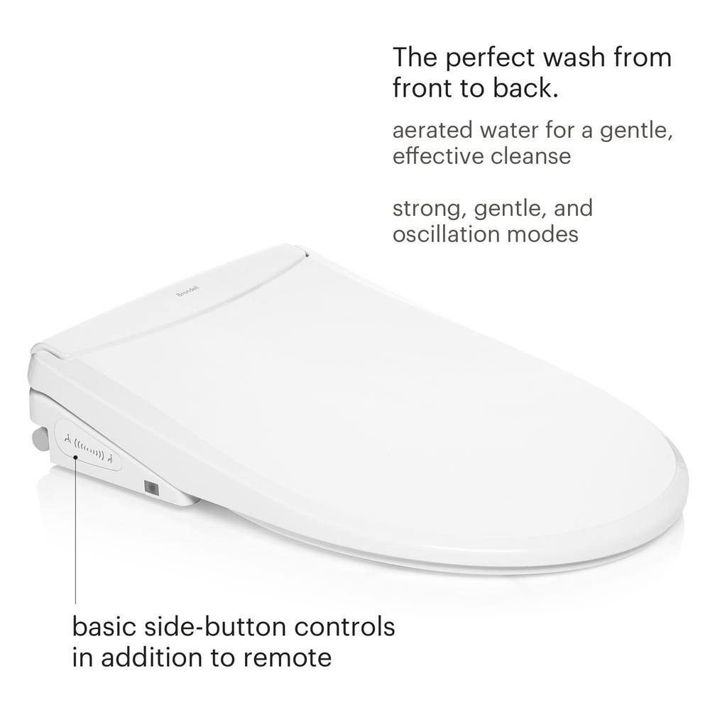 Brondell Swash Thinline T44 Luxury Electric Remote Controlled Bidet Seat for Round Toilets in White T44-RW