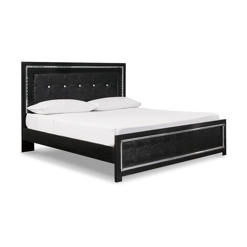 Signature Design by Ashley Kaydell Black King Upholstered Panel Bed