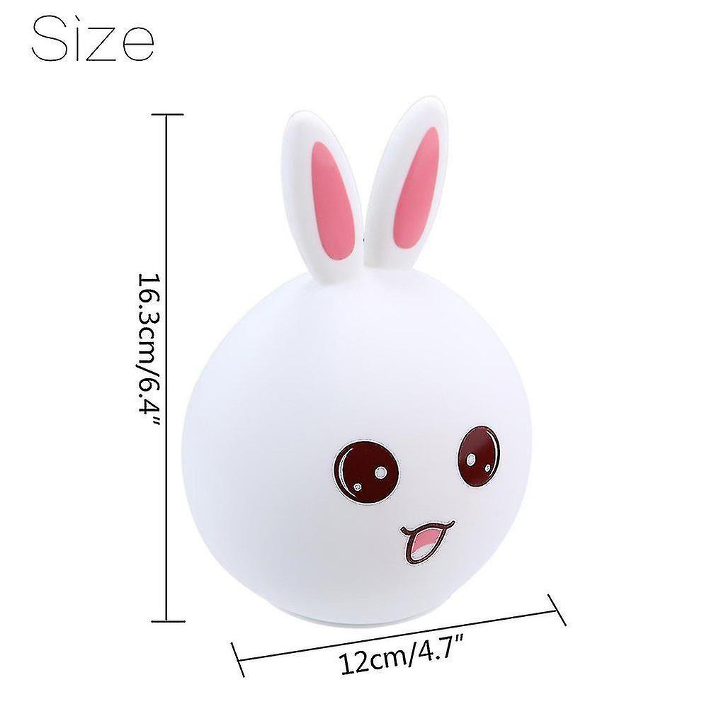 New Style Rabbit Lamp For Children Baby Kids Bedside Multicolor Silicone Touch Sensor Tap Control Led Night Light