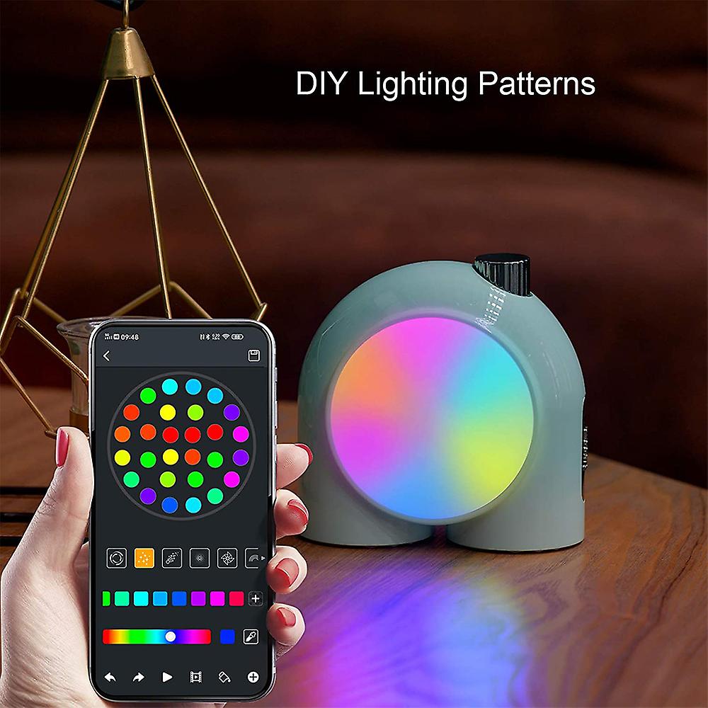 Planet-9 Smart Mood Lamp Cordless Table Lamp With Programmable Rgb Led For Bedroom Gaming Room Office Green