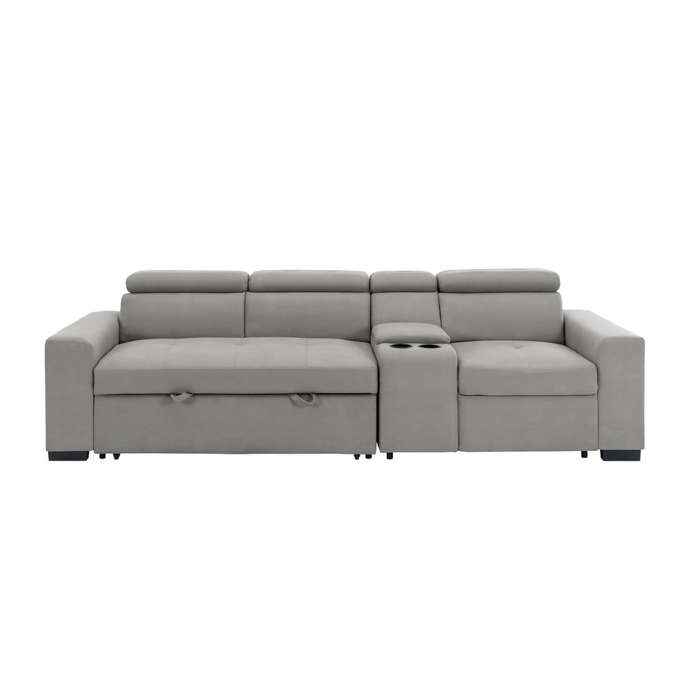 Harrisburg Polished Microfiber 2 Piece Sofa with Right Console