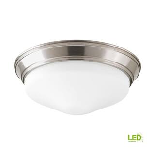 Progress Lighting 13.25 in. Flush Mount Collection 24 -Watt Brushed Nickel Integrated LED Flush Mount P350054-009-30