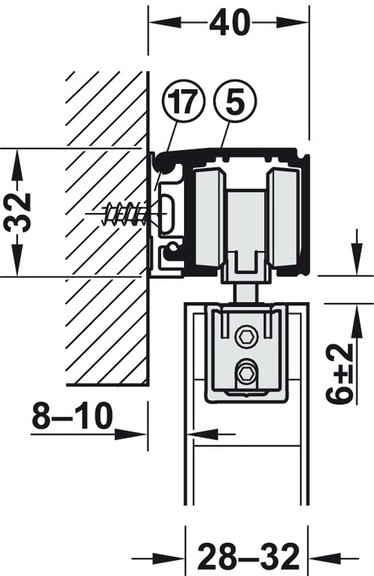 Hafele 941.25.044 Sliding Door Hardware  Slido D L...