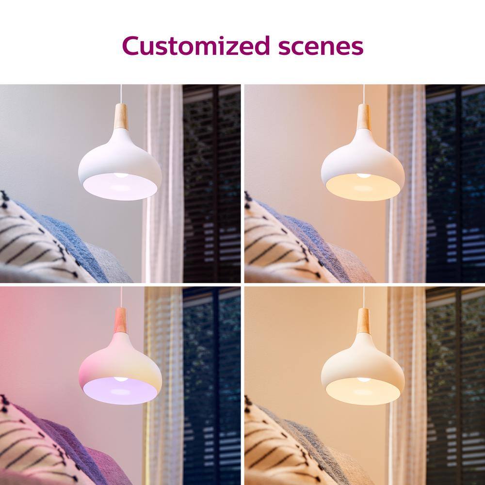 Philips 65-Watt Equivalent 5 in.  6 in. LED Wi-Fi Smart Color Changing Recessed Downlight Powered by WiZ (2-Pack) 555623