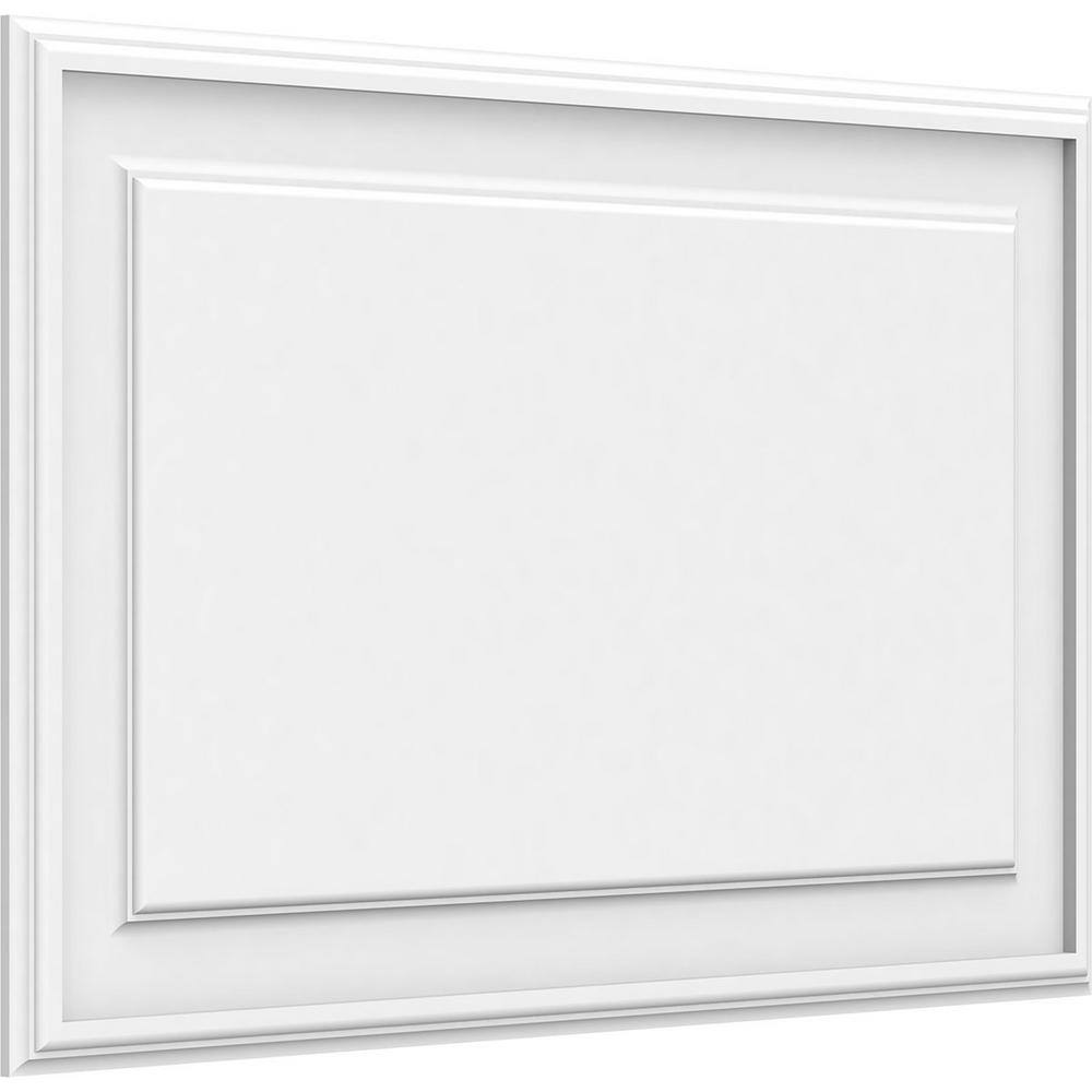 Ekena Millwork 58 in. x 2-23 ft. x 2 ft. Legacy Raised Panel White PVC Decorative Wall Panel WALP32X20X062LEG