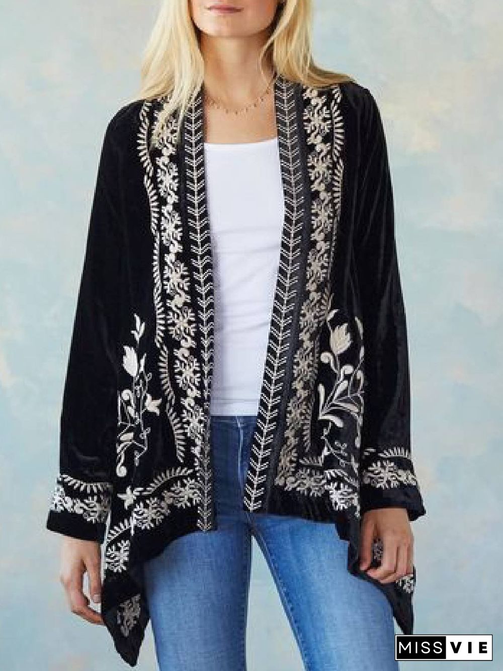 Cotton-Blend Long Sleeve Jacket