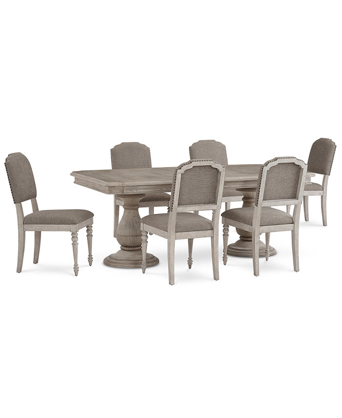 Furniture Anniston Dining 7-Pc. Set (Rectangular Table 6 Side Chairs)