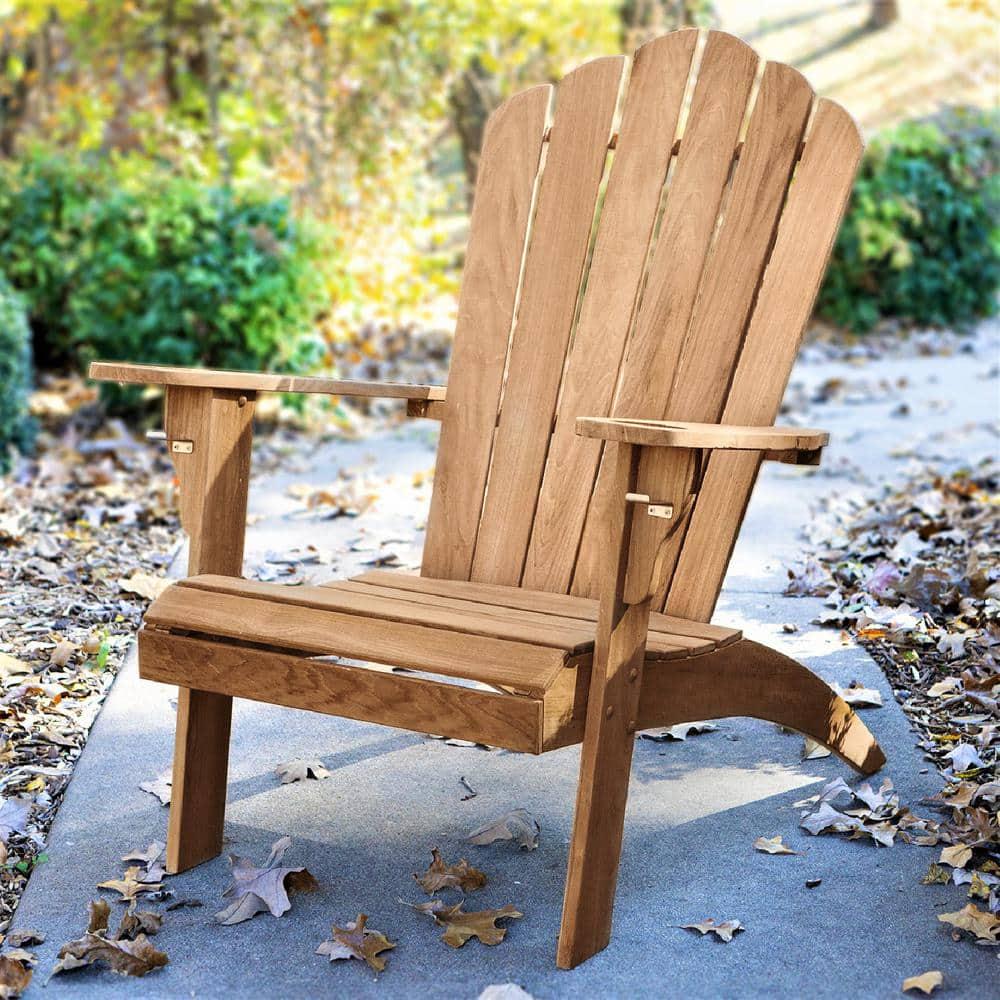 Cambridge Casual Richmond Teak Wood Adirondack Chair with Cup Holder