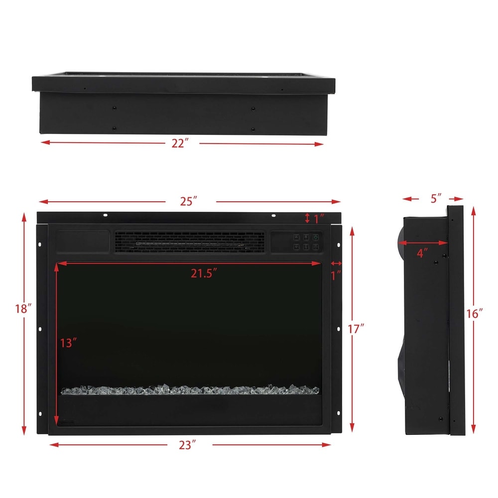 23 inch Infrared Quartz Electric Fireplace Insert with Remote Control