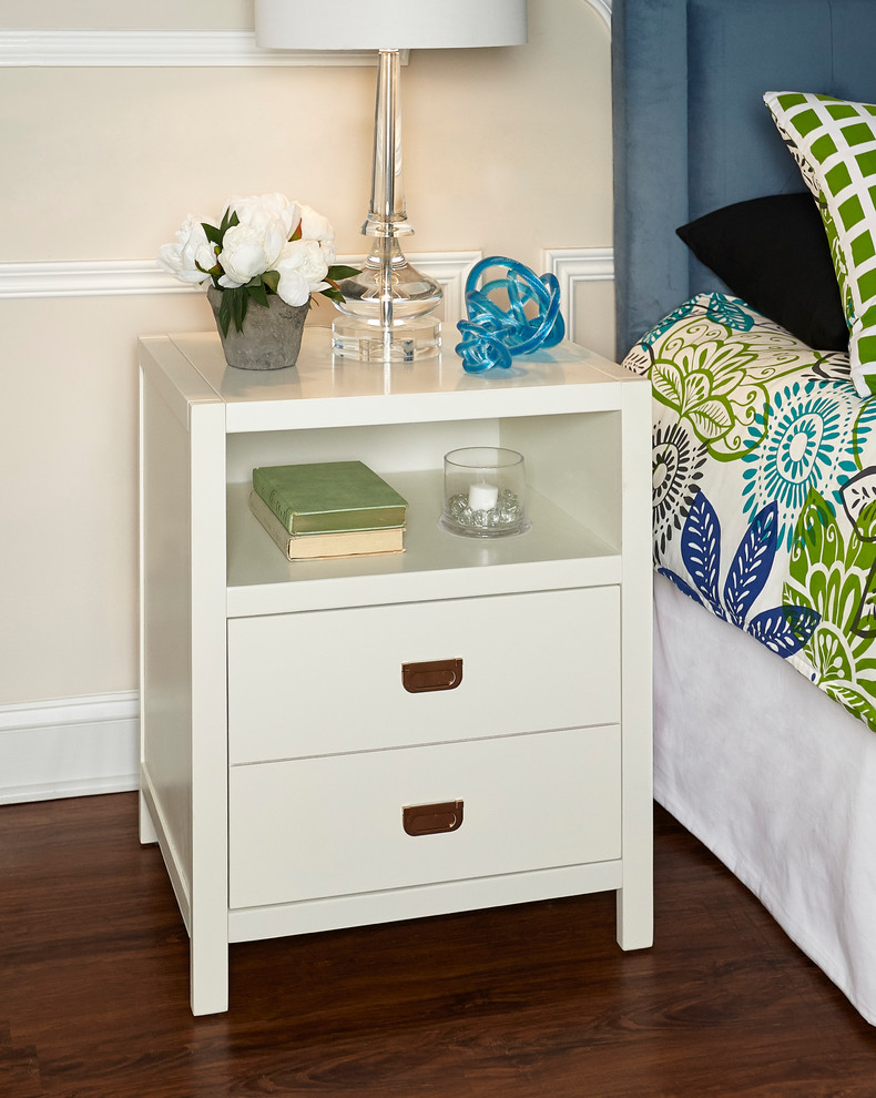 Linon Peggy Wood Two Drawer End Table in White   Transitional   Side Tables And End Tables   by Skyline Decor  Houzz