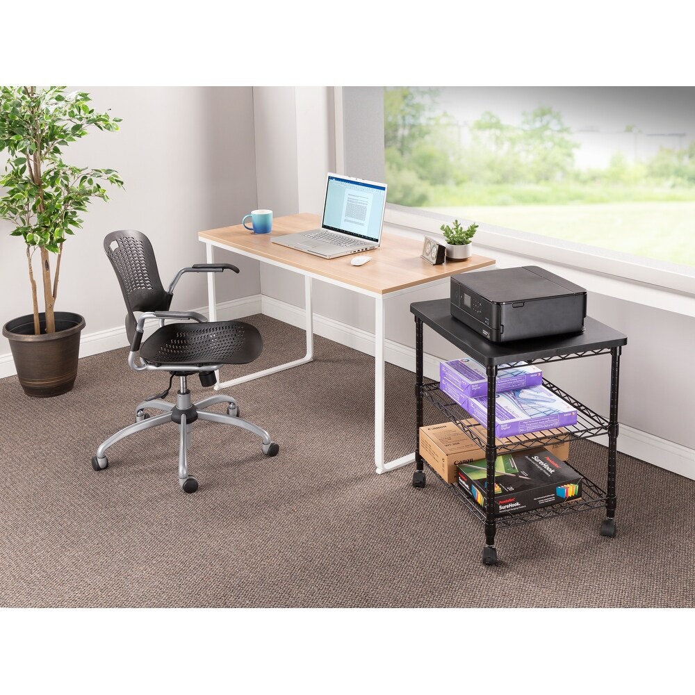 Mobile Printer Stand and Desk Storage Shelf for Home Office