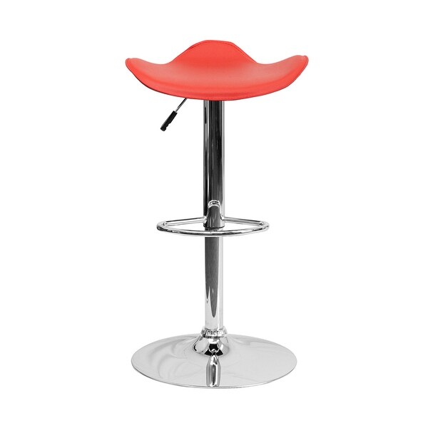 Vinyl Adjustable Height Bar Stool With Chrome Base