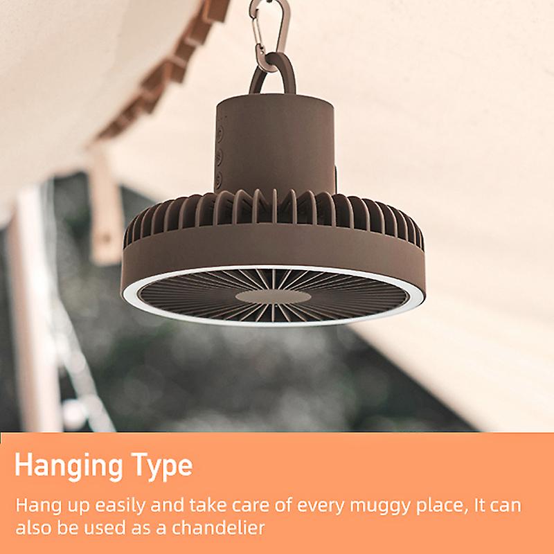 Mini Fan Usb Rechargeable Portable Fan Outdoor Camping Ceiling Fan With Led Light 1200/10000mah Desktop Fan