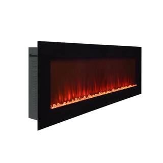 Paramount Premium 50 in. Front Venting Slim Wall-Mount Electric Fireplace Black EF-WM350 XIN