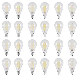 Feit Electric 60W Equivalent A15 Candelabra Dimmable Filament Clear Glass LED Ceiling Fan Light Bulb Daylight 5000K (24-Pack) BPA1560C850LED212