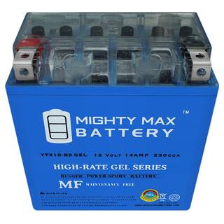 MIGHTY MAX BATTERY 12-Volt 14 Ah 230 CCA GEL Rechargeable Sealed Lead Acid (SLA) Powersport Battery YTX16-BSGEL