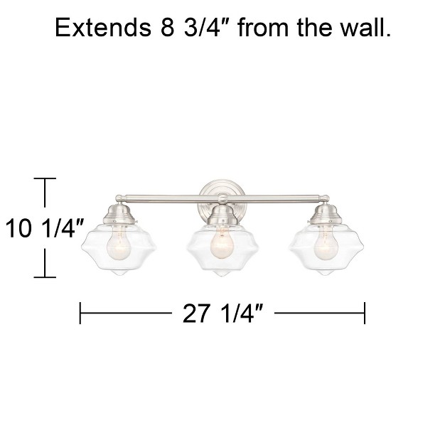 3 light Fixture Schoolhouse Clear Glass For Bedroom Bathroom Vanity Home