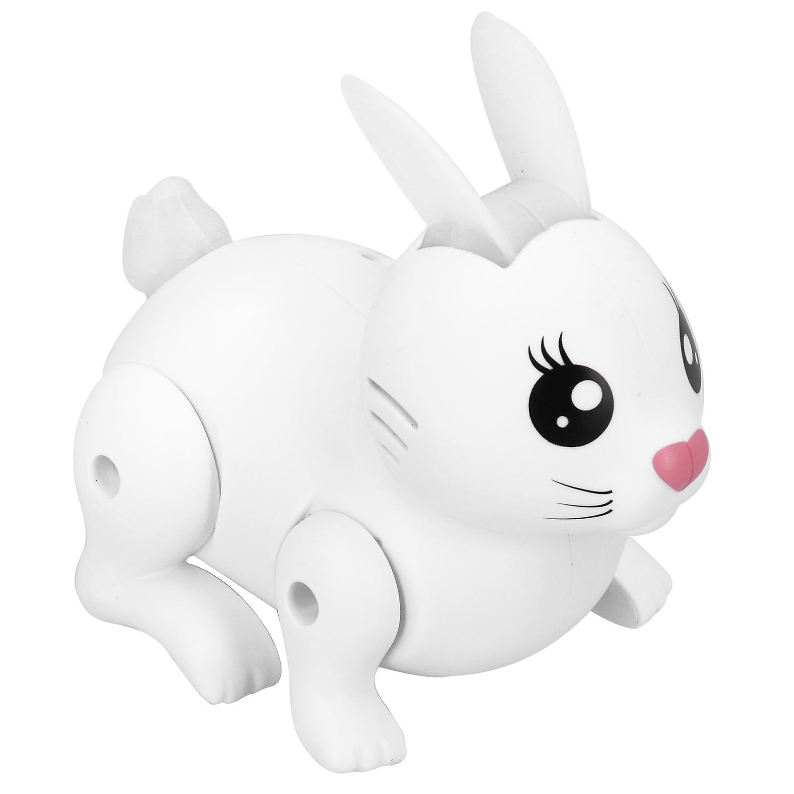 Electronic Jumping Rabbit Sound Light Simulation Bunny Model Funny Children Toy Giftwhite