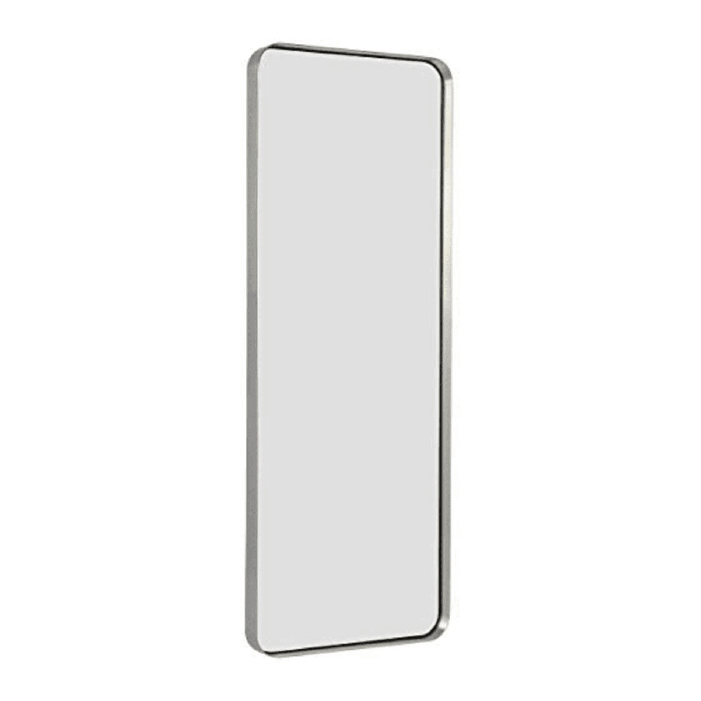 Contemporary Brushed Metal Wall Mirror