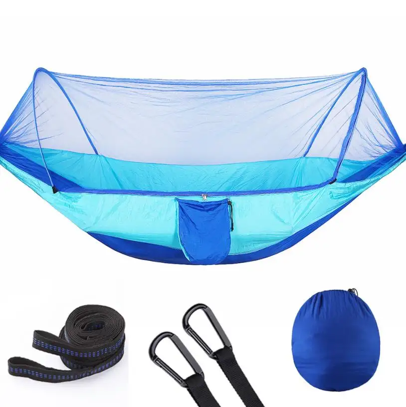 210T Portable 2 Person Outdoor Parachute Nylon camping Hammock With Mosquito Net