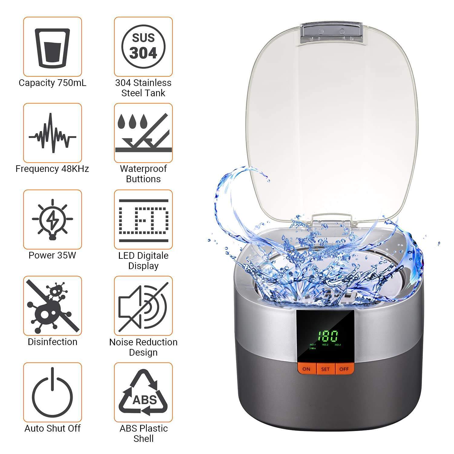 25.4oz Ultrasonic Cleaner MUC03