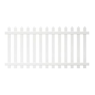 Veranda Glendale 4 ft. H x 8 ft. W White Vinyl Spaced Picket Fence Panel with Pointed Pickets 128004