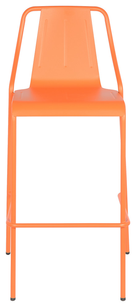 Corrissa Patio Bar Stool in Frosted Orange (Set of 4)   Contemporary   Outdoor Bar Stools And Counter Stools   by Taiga Furnishings  Houzz