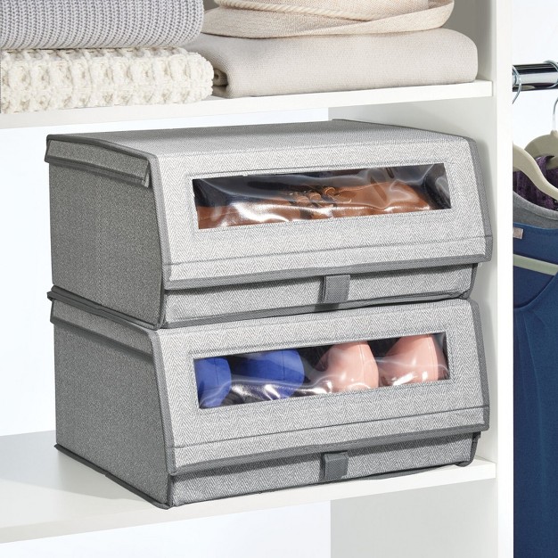 Mdesign Large Fabric Closet Shoe Storage Box