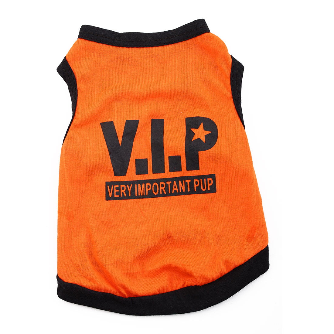 Uxcell Orange Black S Size  VIP Print Summer Coat Puppy Costume Pet Clothing Small Dog Cat Vest T-shirt Tee