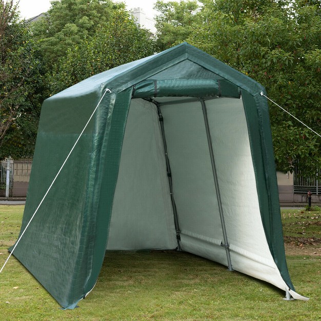 Costway 7 x27 x12 x27 Patio Tent Carport Storage Shelter Shed Car Canopy Heavy Duty Green