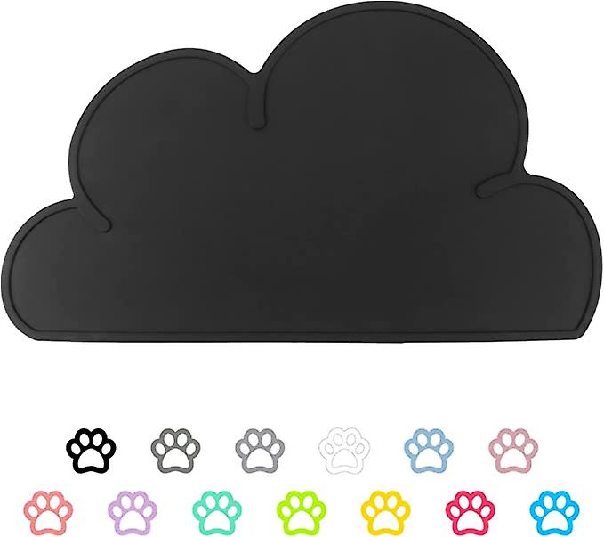 Pet Food Matsdog Cat Feeding Mat Top Grade Cloud Silicone Pad Anti-slip Waterproof Anti-slip Bowl Placemat (black)