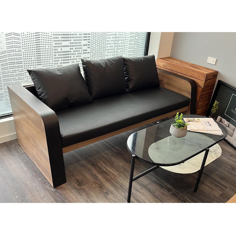 FRANCO Three Seater Sofa - Warm Oak & Black