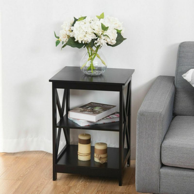 2 Pieces 3-tier Display Storage End Table