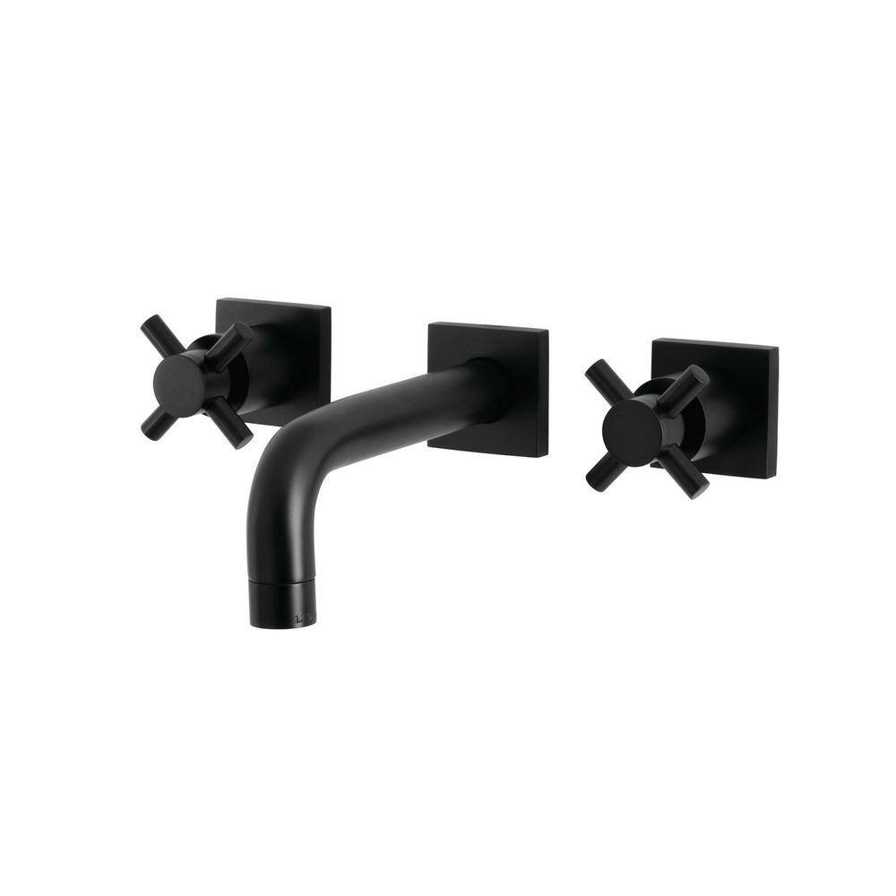 Kingston Brass Concord 2-Handle Wall Mount Bathroom Faucet in Matte Black HKS6120DX