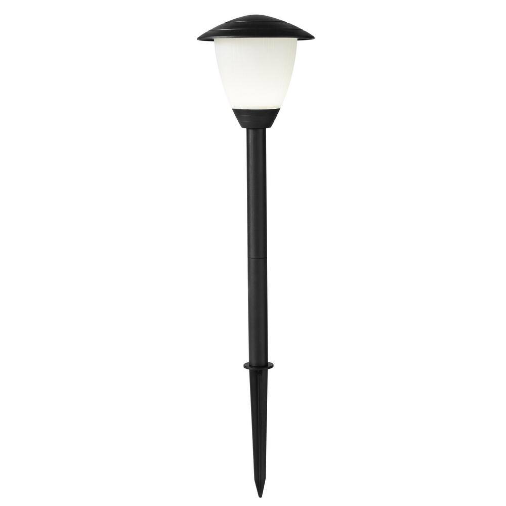 Hampton Bay Lamar Park Low Voltage Black Integrated LED Path Lights with Easy Clip Connectors (6-Pack) L08207