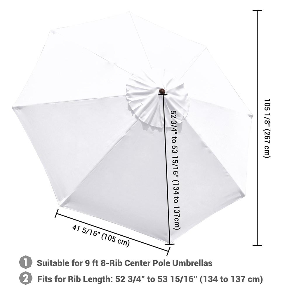 Yescom 9' 8-Rib Outdoor Market Umbrella Replacement Canopy