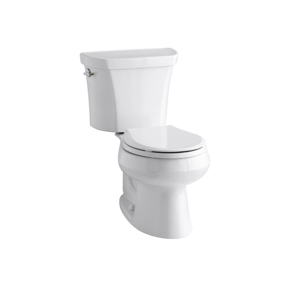 KOHLER Wellworth 2-Piece 1.1 or 1.6 GPF Dual Flush Round Toilet in White K-3987-0