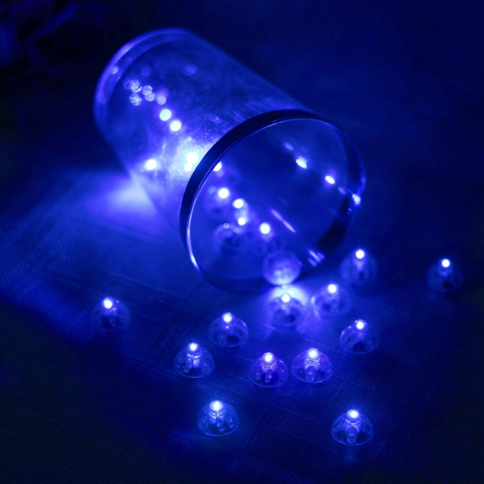 50 Pack Light Blue Round LED Balloon Lights, Waterproof Battery Operated Mini LED Balls - 0.5