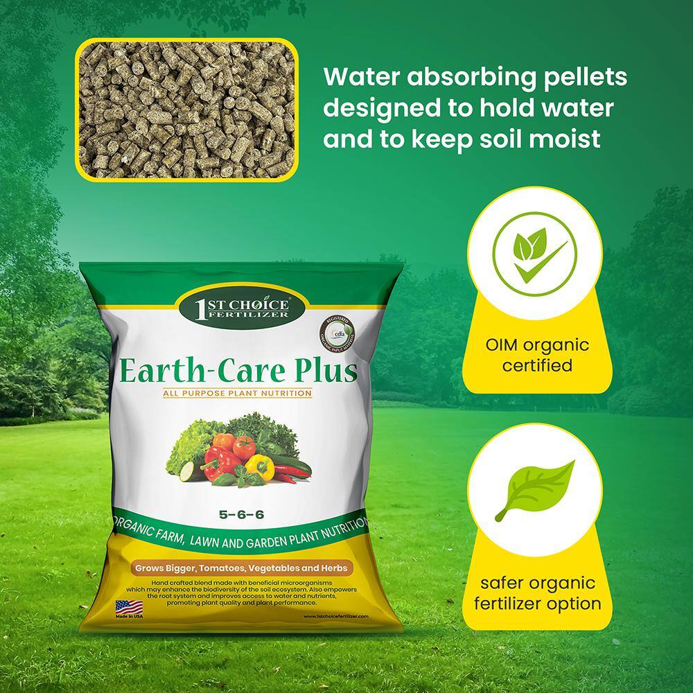 1ST CHOICE FERTILIZER Earth-Care Plus 5-6-6 4 lbs. 400 sq. ft. Slow Release Organic All Purpose Plant Nutrition 1stC1