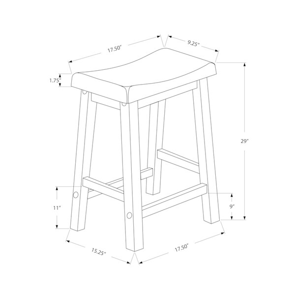 Bar Stool， Set of 2， Bar Height， Saddle Seat， Wood， Contemporary， Modern