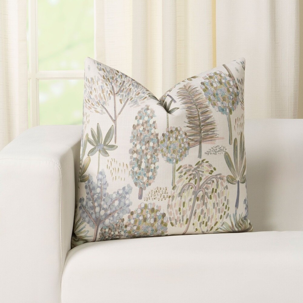 Banyan Ecru Botanical Print Throw Pillow