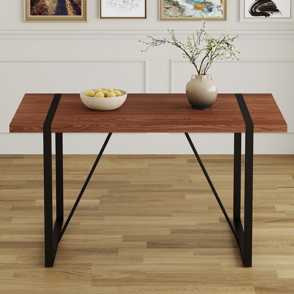 Industrial Rectangular MDF Dining Table for Desks，Kitchens，Patios，Dining rooms