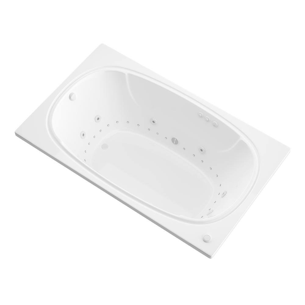 Universal Tubs Peridot 6 ft. Acrylic Rectangular Drop-in Whirlpool Air Bathtub in White HD4872CDR